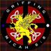 *On a Griffiths Tartan, a buckler <u>gules</u> embodered and crossed <u>sable</u>; saltire-wise four trinity-knots <u>argent</u> upon the buckler; foremost a gryffin rampant <u>or</u>, and two stones, in dexter <u>azure</u> and sinister of the third, upon